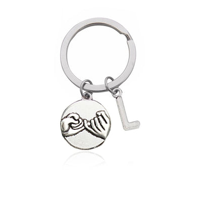 CREATEME™ Pinky Swear Promise Couples Initial Key Chain (Letters A to M)