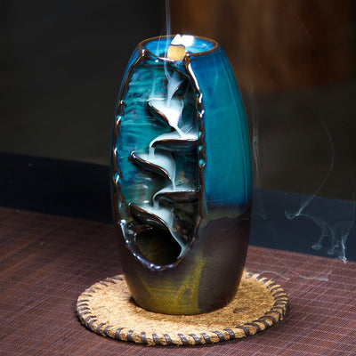 reverse flow incense burner, mountain river incense burner, spiritual