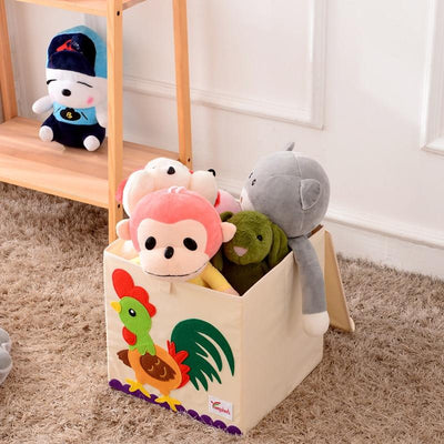 kids storage bin, childrens storage organization idea, kids room decor, storage bin animal theme, baby decor room, playroom decor for kids, storage box with lid, stackable kids canvas storage bins, toy storage kids