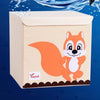 kids storage bin, childrens storage organization idea, kids room decor, storage bin animal theme, baby decor room, playroom decor for kids, storage box with lid, stackable kids canvas storage bins, squirel theme