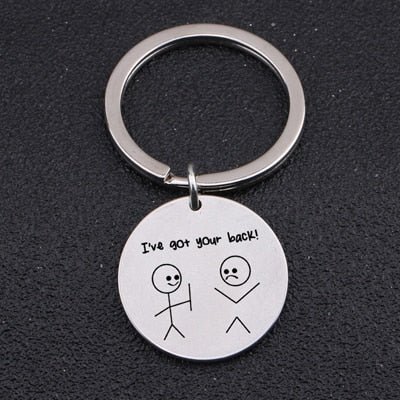 i've got your back key chain silver