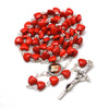 saint rita rosary, rosary with red stone beads, st rita gift