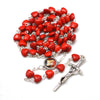 saint rita rosary, rosary with red stone beads, st rita gift, red rosary
