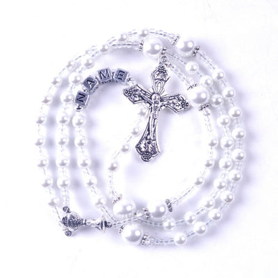 CREATEME™ Classic Rosary with Optional Personalization in Square Letter Beads