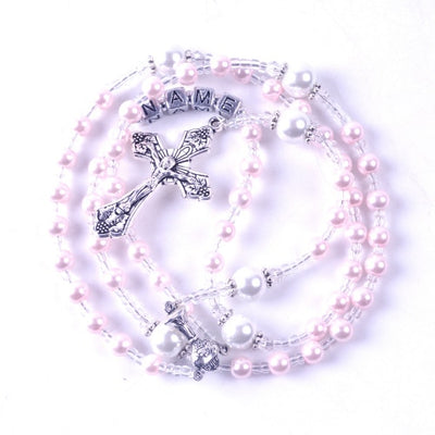 CREATEME™ Classic Rosary with Optional Personalization in Square Letter Beads