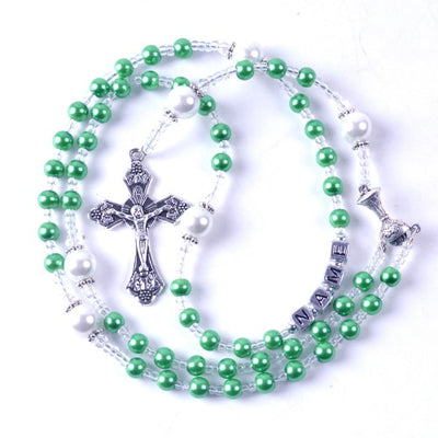 CREATEME™ Classic Rosary with Optional Personalization in Square Letter Beads