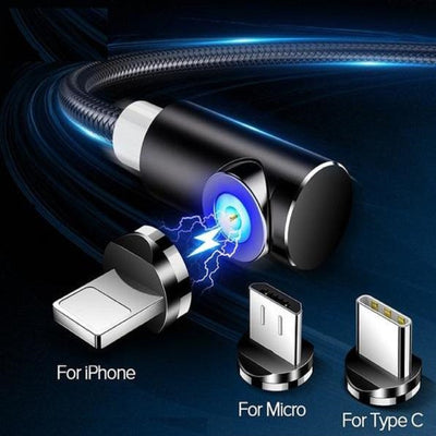 magnetic phone charger for iphone, micro or type C black color strong cord phone charger magnetic phone charger winfinity brands