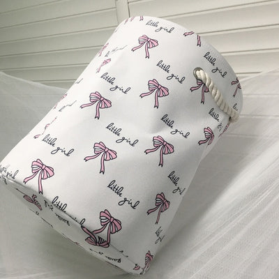 little girl ballerina theme laundry hamper bln with bows