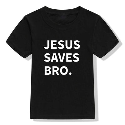 jesus saves bro t-shirt  black for children