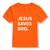 jesus saves bro t-shirt orange for children