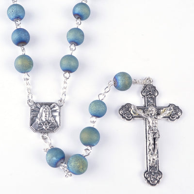 stone rosary, natural sone rosary, catholic shop st christopher rosary, add a name