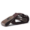 buckle free belt, no buckle belt, buckle free bulge, slim belt, womens belt, no buckle belt brown belt