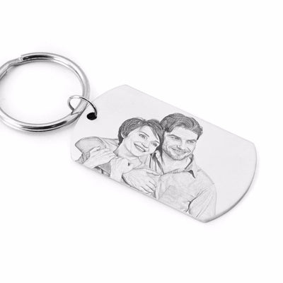photo picture engravig on key chain stainless steel