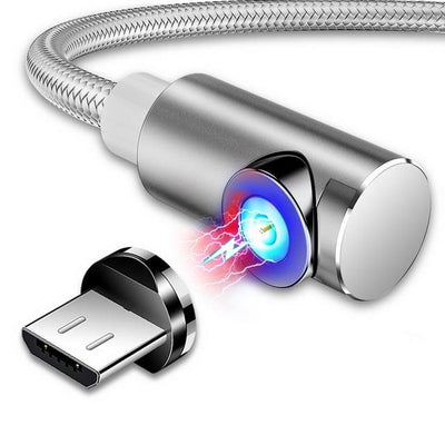 magnetic phone charger for type c silver braided color