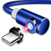 magnetic phone charger for type c blue braided color