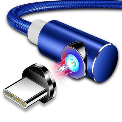 magnetic phone charger for type c blue braided color