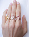 custom name personalized ring in  yellow gold, white gold, rose gold ladies