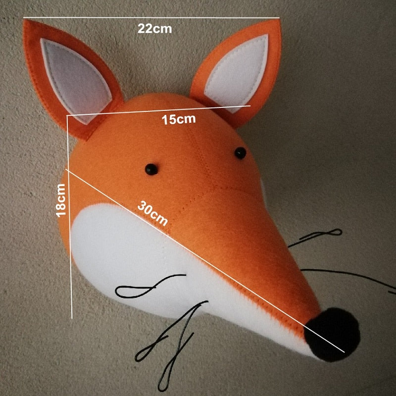 fox woodland head dimensions faux taxi dermy handmade wall decor stuffed animal for kids room