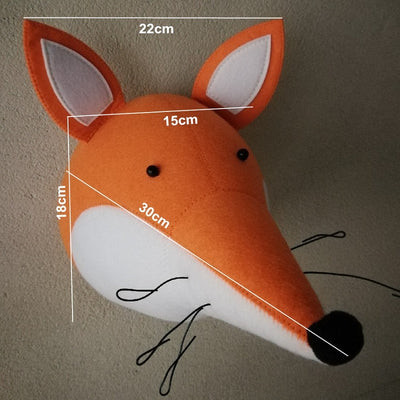 fox woodland head dimensions faux taxi dermy handmade wall decor stuffed animal for kids room