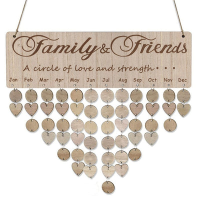 family and friends, a circle of love and strenght... family a circle of love and strength birthday board plaque create your own birthday calendar