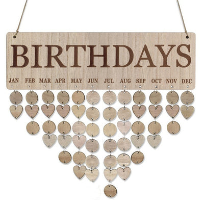 BIRTDAYS board with hearts and circles DIY birthday plauqe calendar board