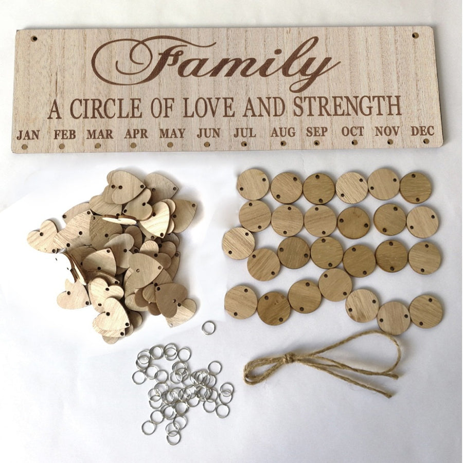 family a circle of love and strength birthday board plaque create your own birthday calendar 