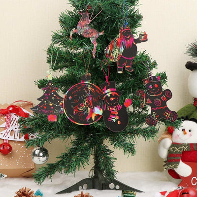 magic scratch plack paper christmas ornaments for kids diy