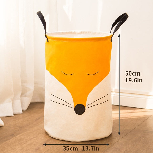 Woodland Theme Fox Girl or Boy Kids Toy Storage Basket