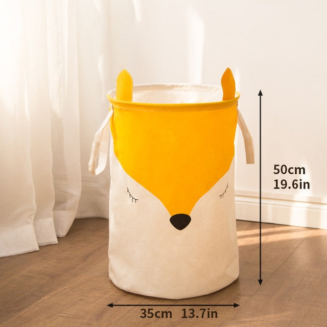 Woodland Theme Fox Girl or Boy Kids Toy Storage Basket