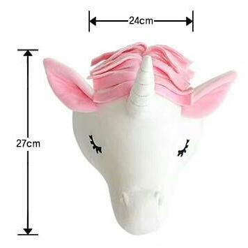 faux animal head, unicorn head, baby room decor animal head, nursery plush wall decor