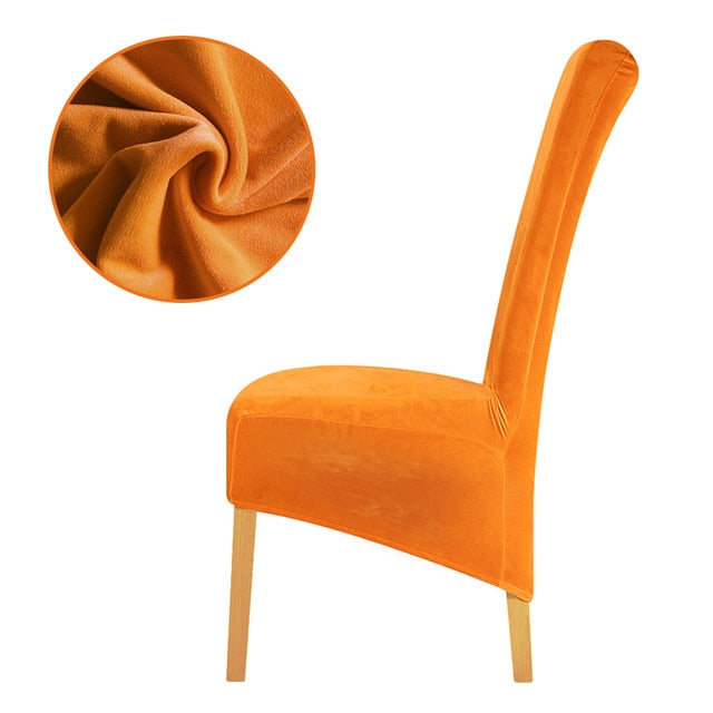 Velveteen Long Back Chair Slipcovers