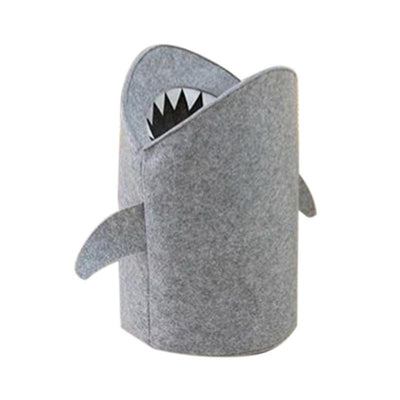 felt shark toy storage laundry bin for kids