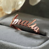 custom name personalized ring in rose gold ladies