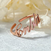 one size fits all custom name ring rose gold color