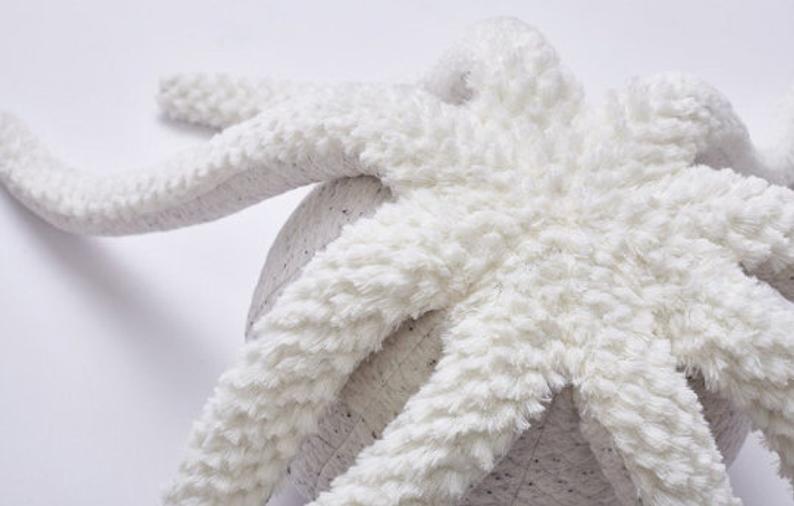 big stuffed octopus, nursery room decor, plush large whale nordice theme, stuffed octopus with droopy eyes
