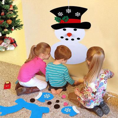 felt snowman, DIY snowman, christmas felt snowman, kids christmas, arts and crafts christmas kids