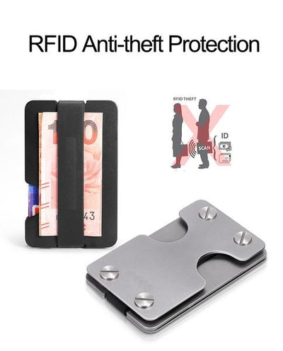 RFID anti theft protection silver carbon fiber slim multifunctional walley key usb metal black