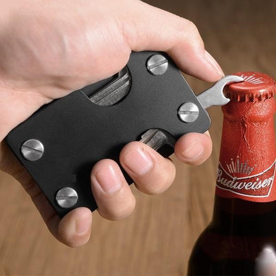 carbon fiber slim multifunctional walley key usb metal black  with bottle opener