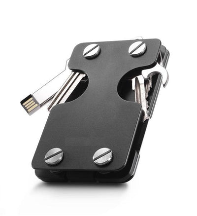 carbon fiber slim multifunctional wallet key usb metal black