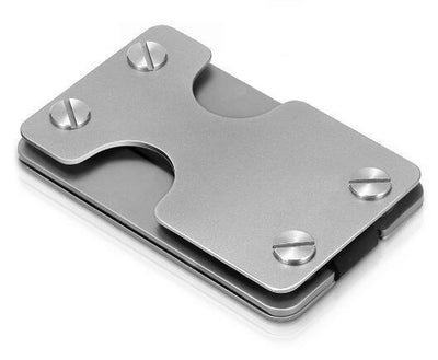 carbon fiber slim multifunctional wallet chrome silver staineless steel  key usb metal black