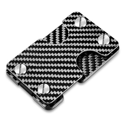 carbon fiber slim multifunctional wallet checkered key usb metal black