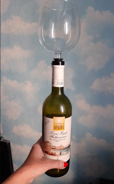 wine glass attachment for wine bottle, wine lover gift free shipping winfinity brands